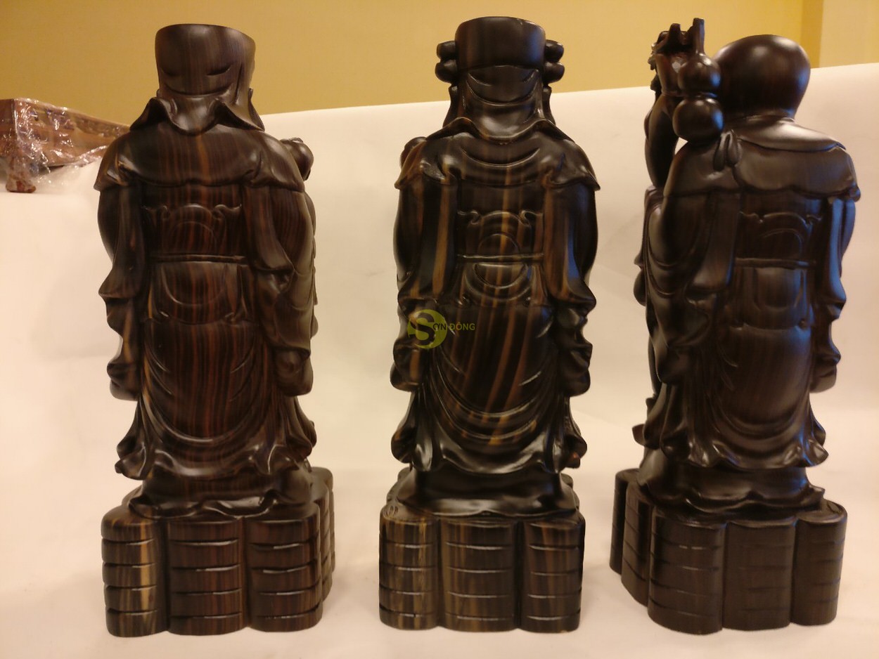 Tượng tam đa gỗ mun cao 40