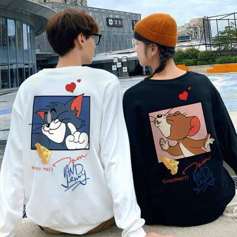 Áo sweater nam unisex form rộng nỉ ngoại local brand đẹp cặp đôi ulzzang hàn quốc oversize dày mịn COUPLE TOM&amp;JERRY