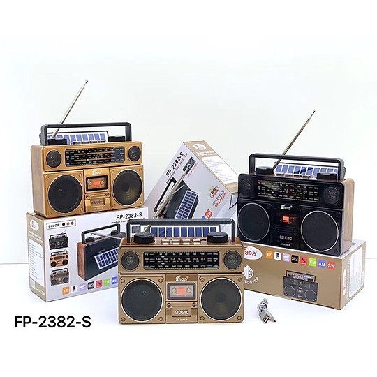 Đài Radio FM Bluetooth-Năng Lượng Mặt trời, FePe Model FP-2382-S-Hàng Chính Hãng BH:12Thang