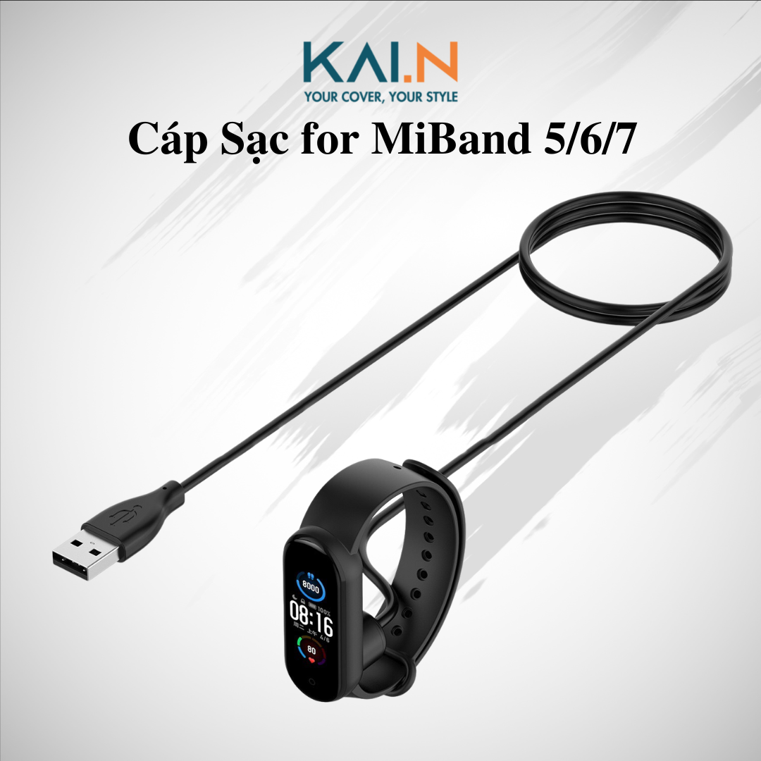 Dây Cáp Sạc Từ Tính KAi.N Charge cho Đồng Hồ Xiaomi Mi Band 5/ Mi Band 6/ Mi Band 7- Hàng chính hãng