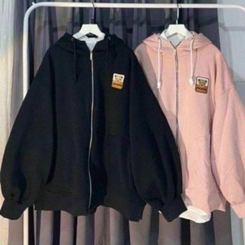 áo khoác nỉ hoodie logo nam nữ mới vải dày mịn