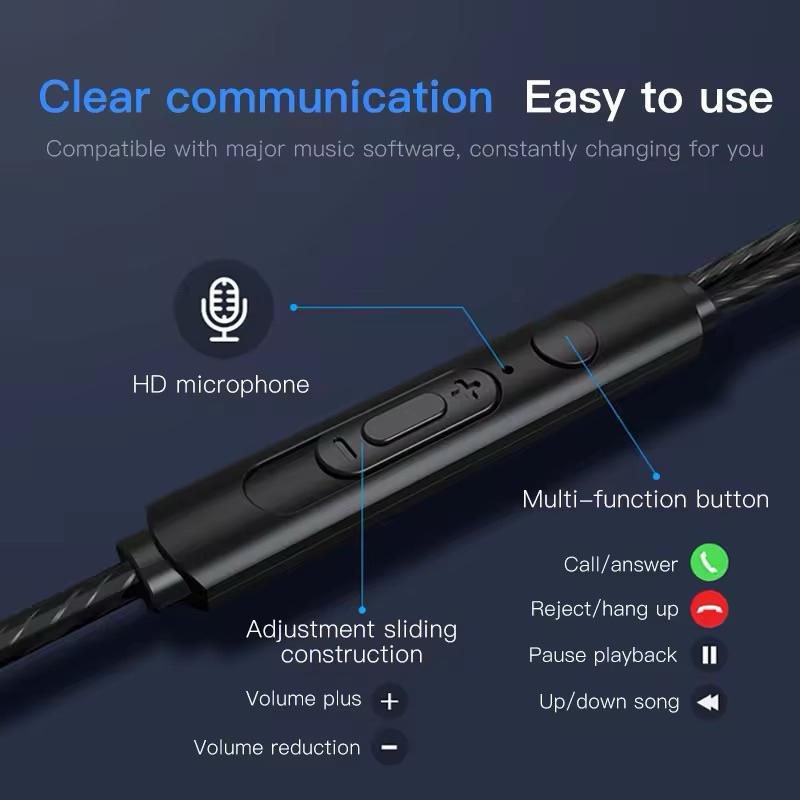 Tai nghe có dây BNR âm thanh HIFI 18D Sống Động Bass Có Mic Khử Tiếng Ồn HiFi - hàng chính hãng - Đen