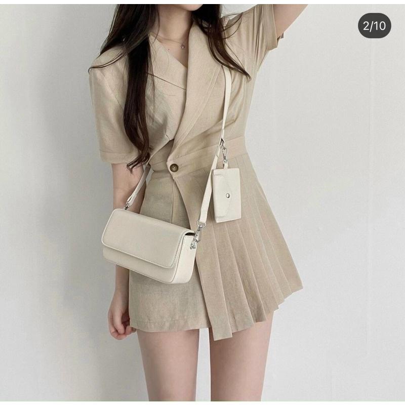 JUMPSUIT CỔ VEST XẾP LI