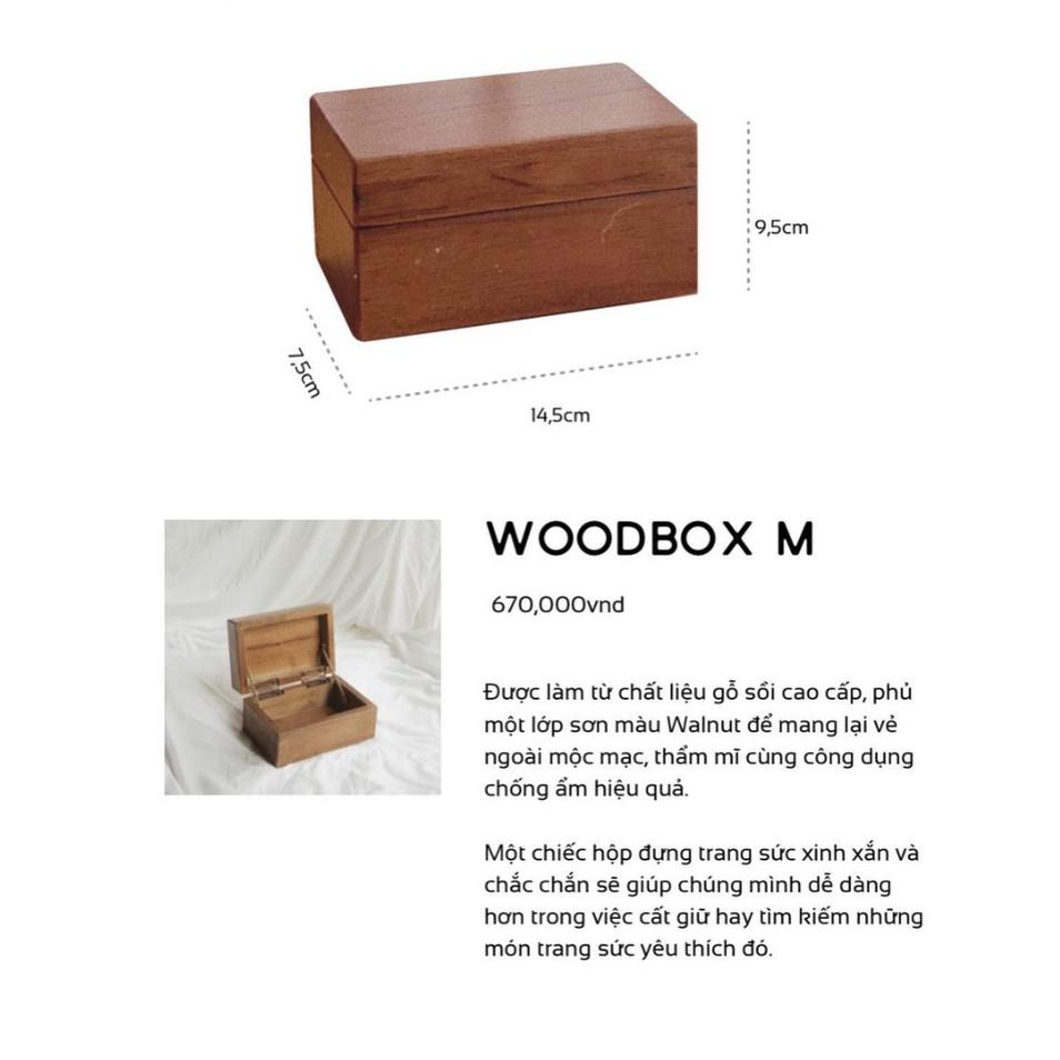 Hộp gỗ sồi đựng trang sức Wood box M - Shimmer Silver