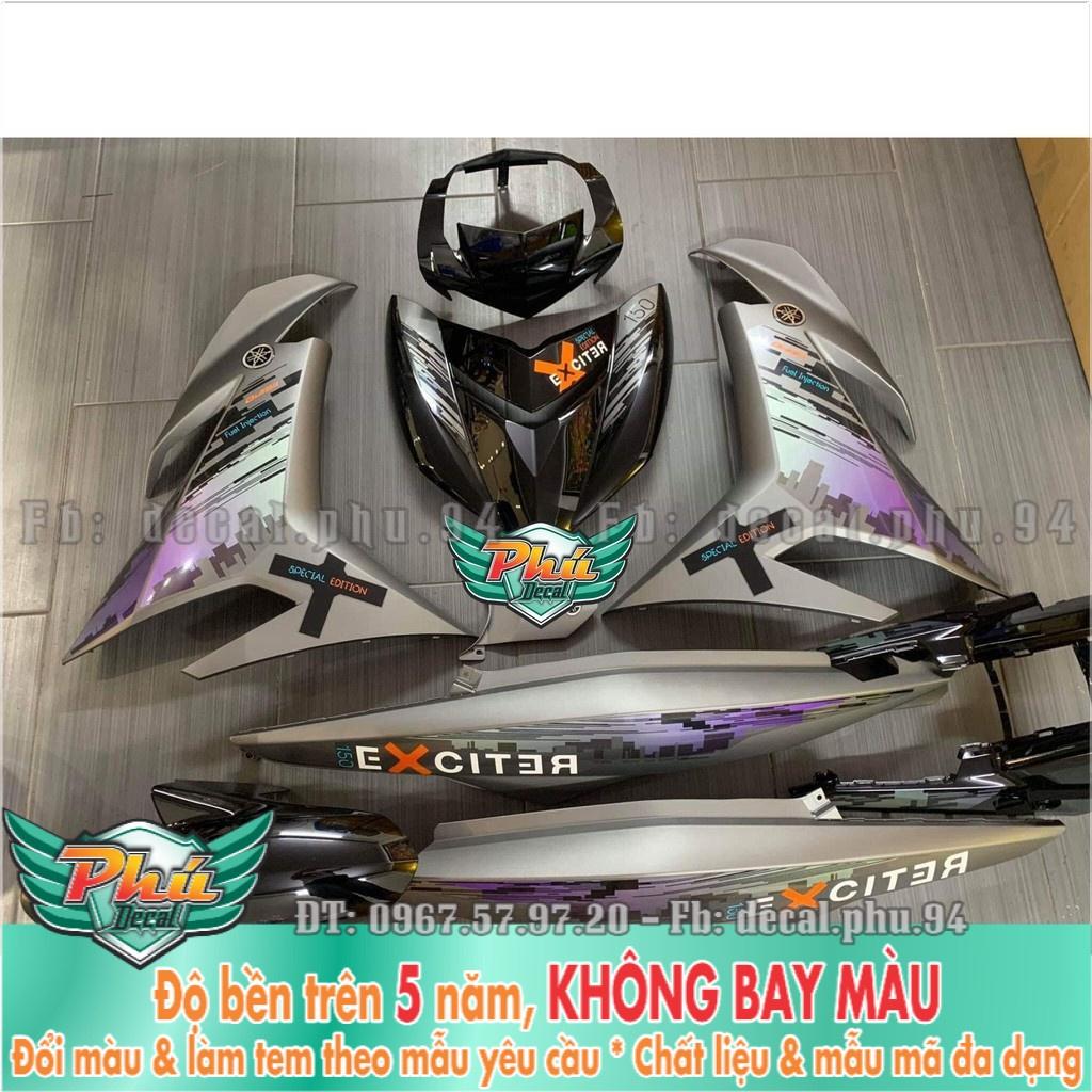 Tem rời Exciter 150 City Tím xe xám mới -1