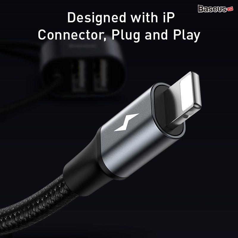 Cáp sạc IP tích hợp cổng chia USB 2 port Baseus Special Data Cable - Hàng chính hãng