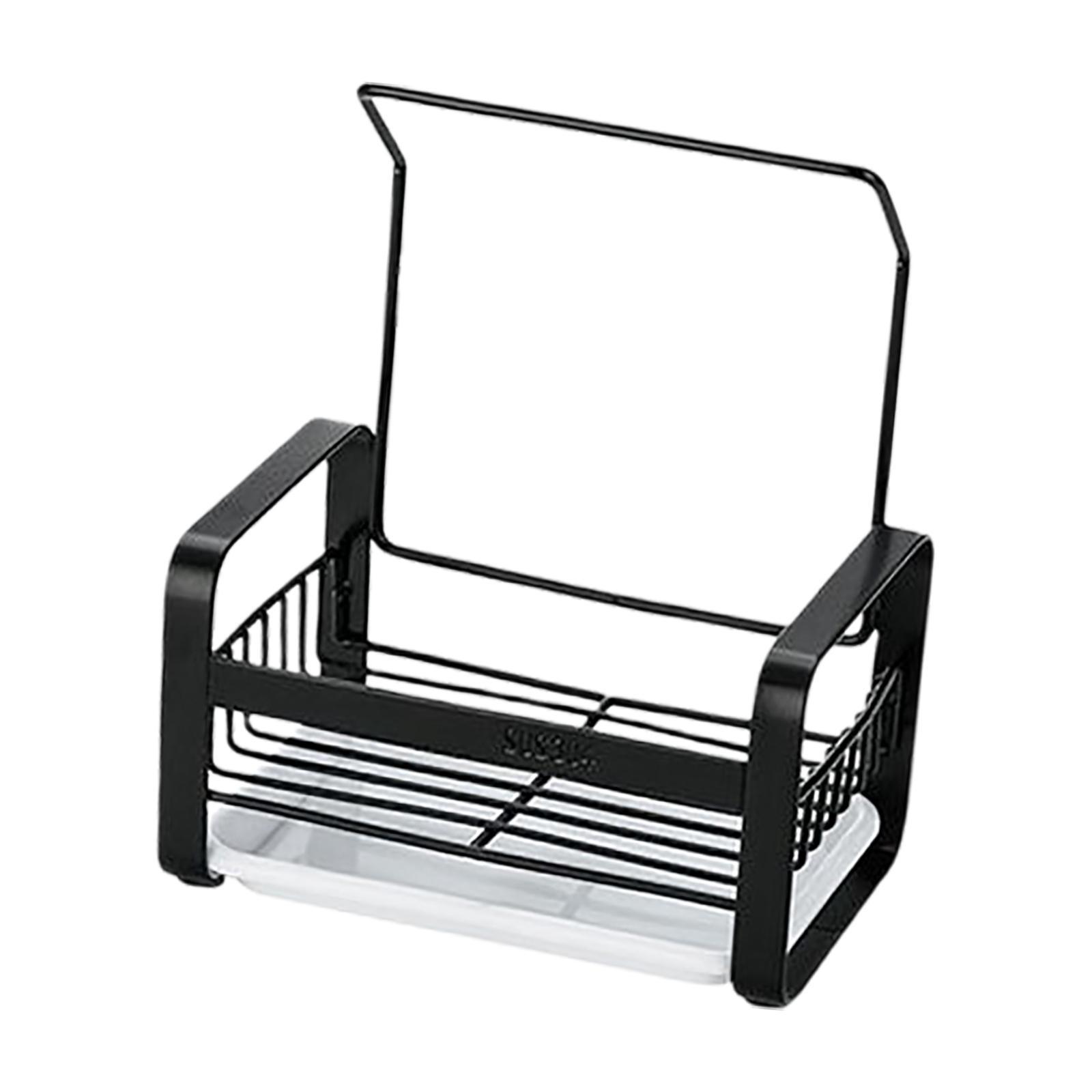 Sink Caddy Sponge Holder Dishcloth Holder with Drain Tray for Soap Bathroom