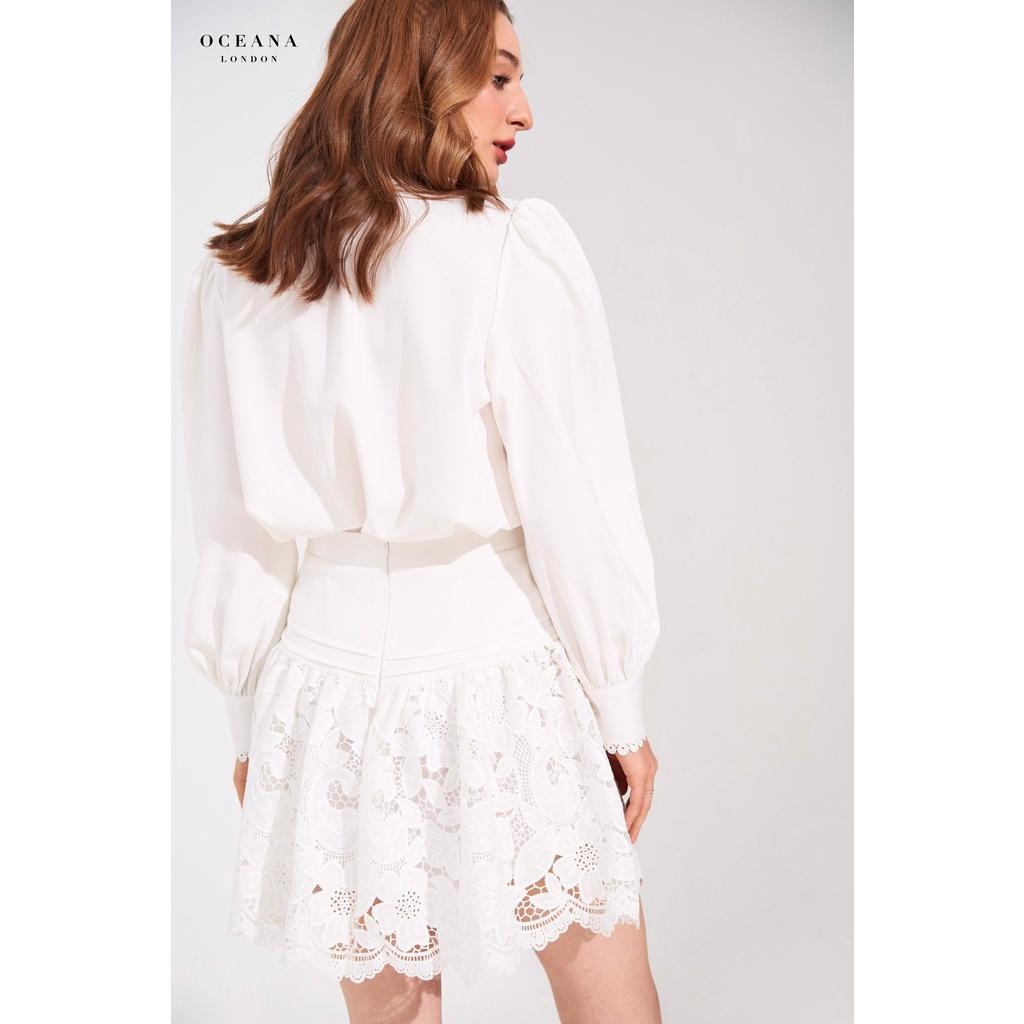 Oceana London - Chân váy ngắn Jasmine skirt ren trắng