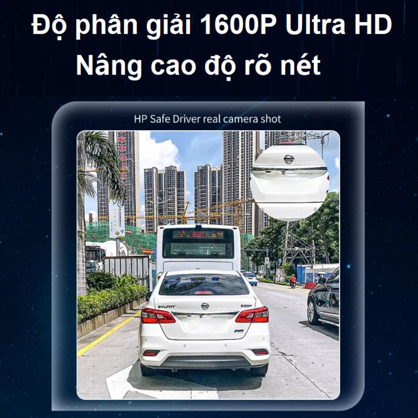 Camera hành trình ô tô độ phân giải 2K Ultra HD, Wifi thương hiệu Mỹ cao cấp HP F488W - Hàng Nhập Khẩu