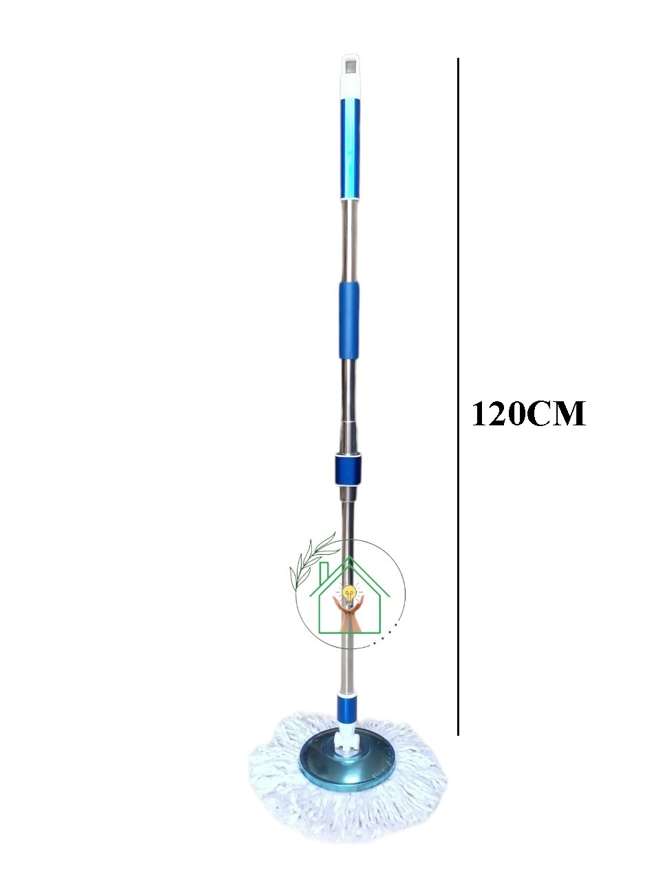 Cây lau nhà xoay 360 độ rời, inox cao cấp, có kèm 1 bông lau