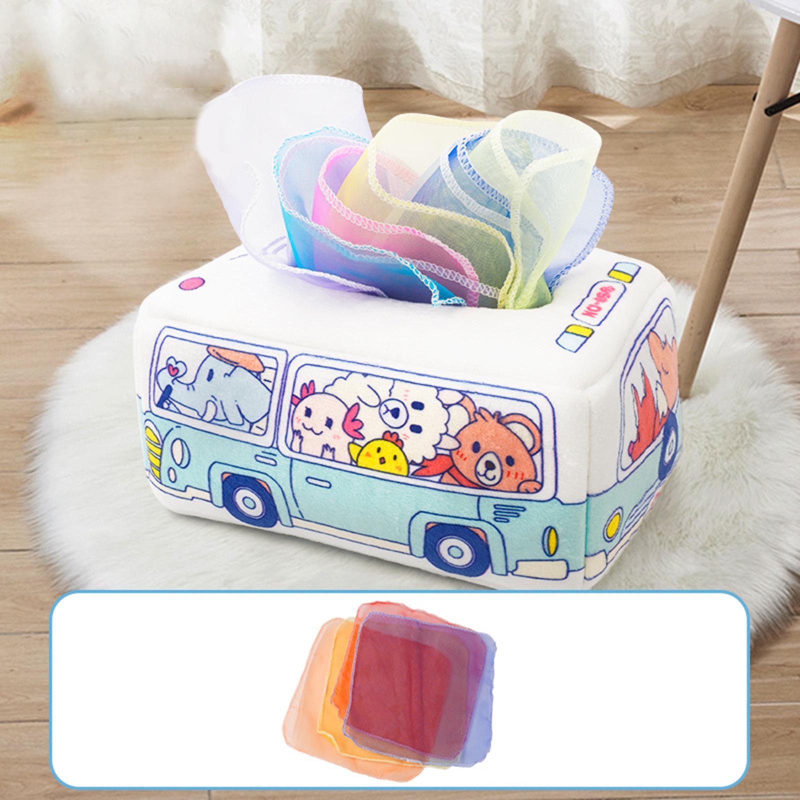 2x Baby Tissue Box with Hand Towel Sensory Toys for Preschool Toddlers