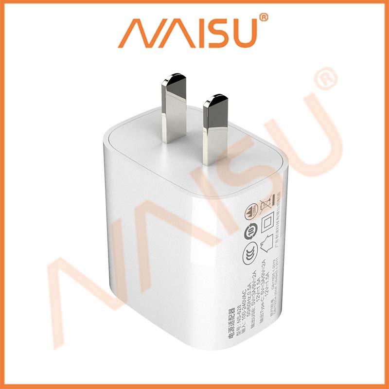 Sạc nhanh NAISU 18WA + C sạc nhanh đầy đủ giao thức 3C Bộ chuyển đổi được chứng nhận PD + QC3.0 sạc nhanh USB ID – 1815 - Hàng nhập khẩu
