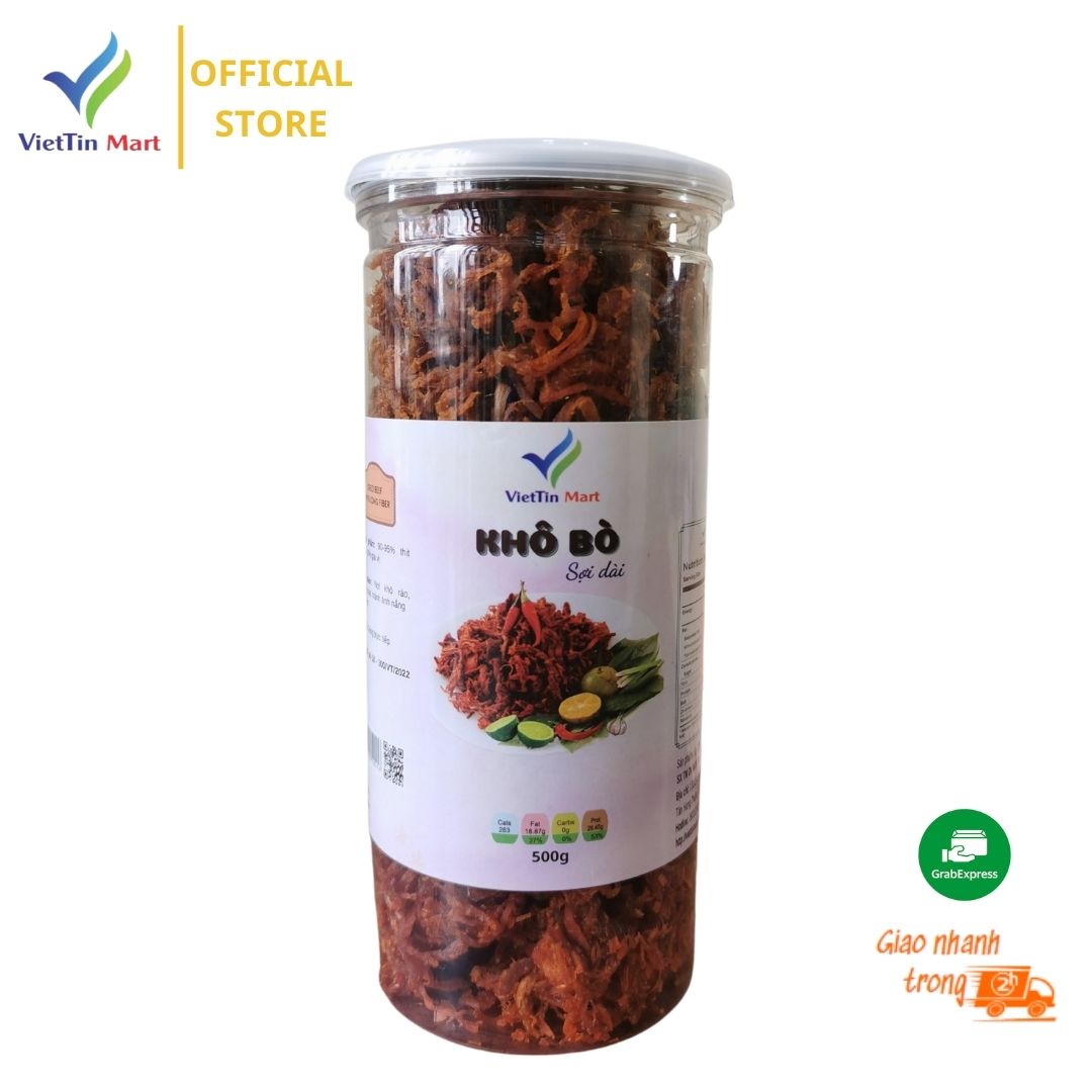 Khô Bò Sợi Dài Viettin Mart 500g