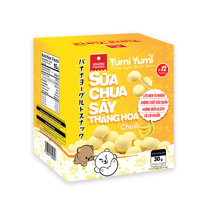 Sữa chua sấy thăng hoa Yumi Yumi vị chuối hộp 30g (10 g x 3 gói)