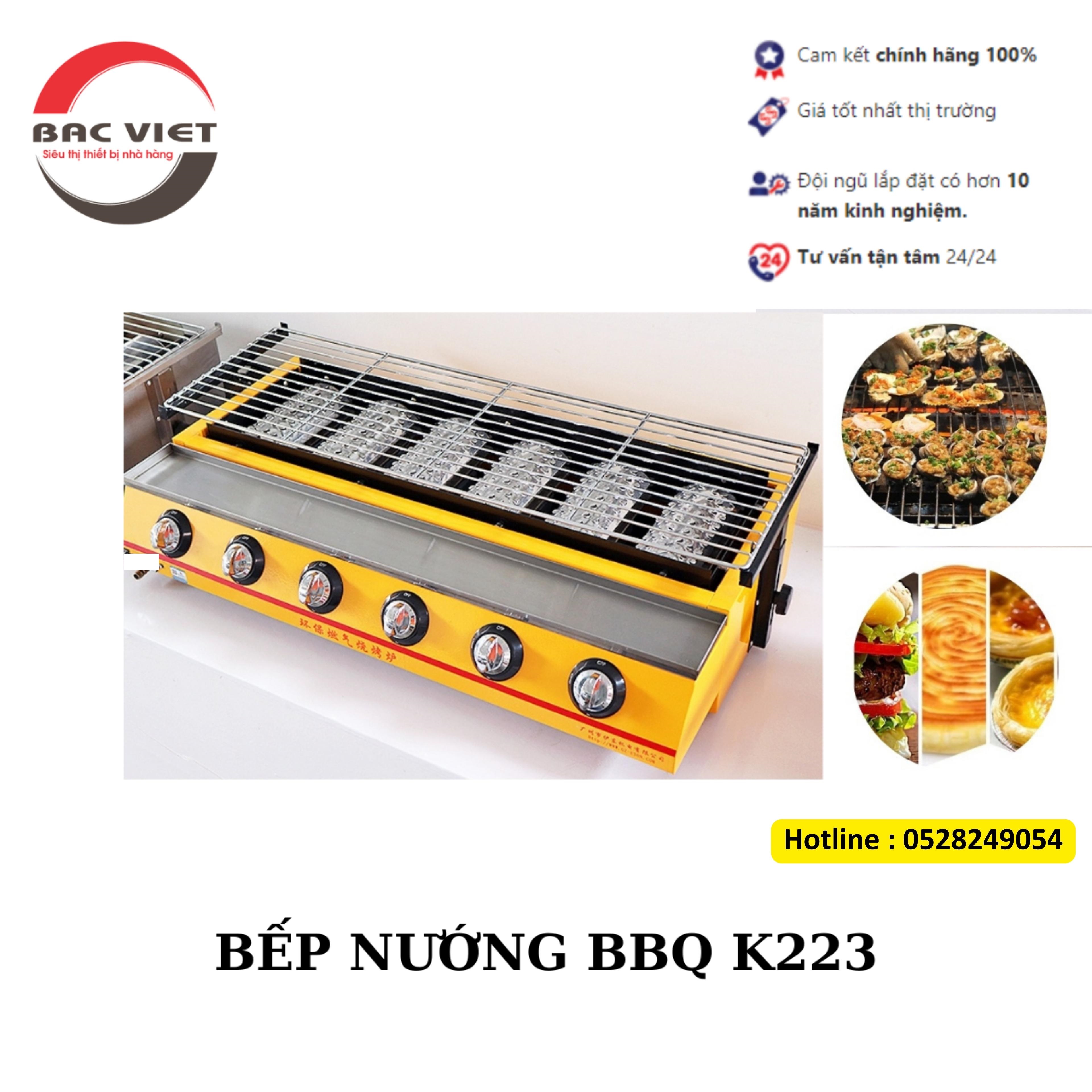 Bếp Nướng Hàu BBQ Không Khói [6 HỌNG ĐỐT NGẮN] Sử Dụng Gas ( bảo hành 360 ngày )