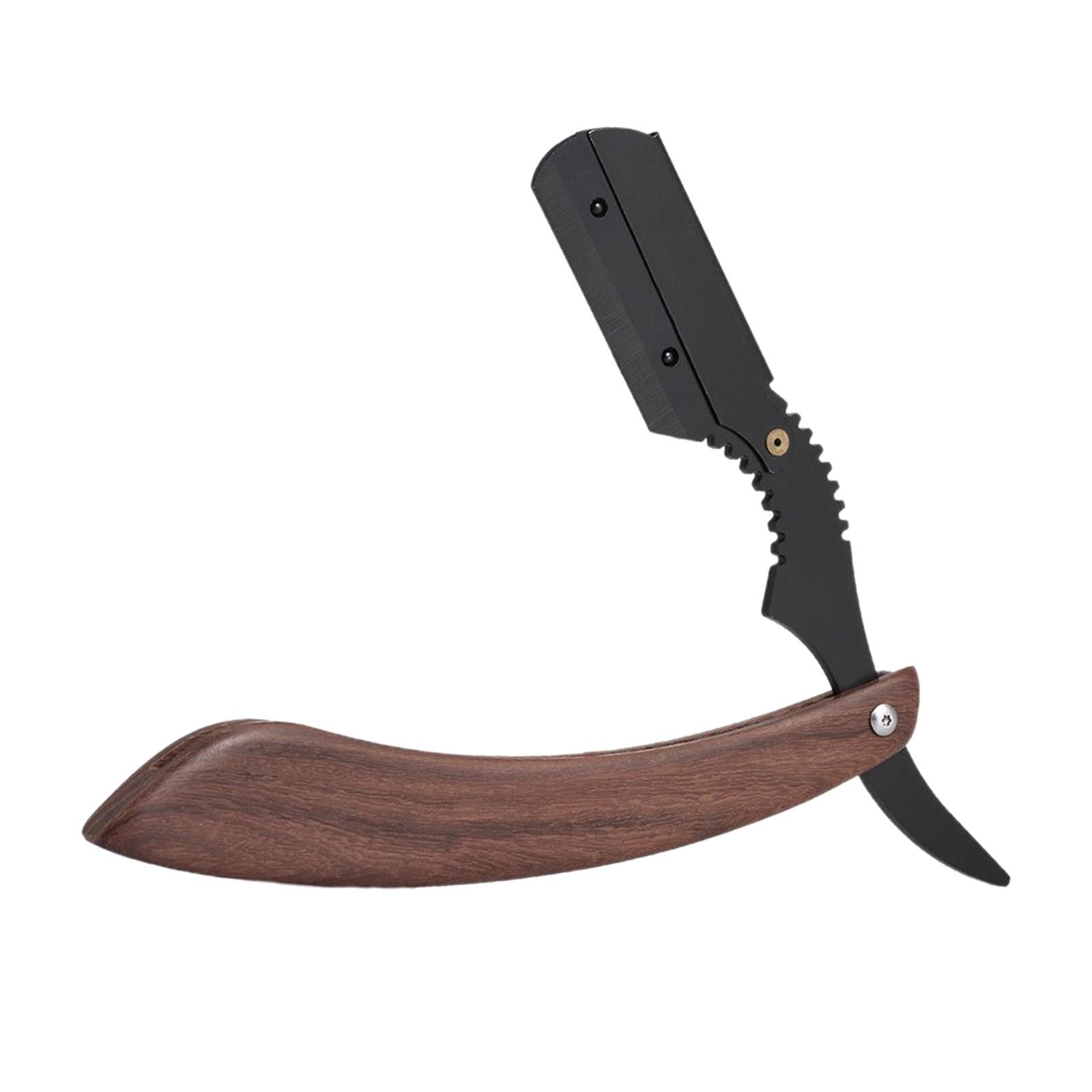 Straight Edge Barber Wooden Handle for Barbershop Stainless Steel