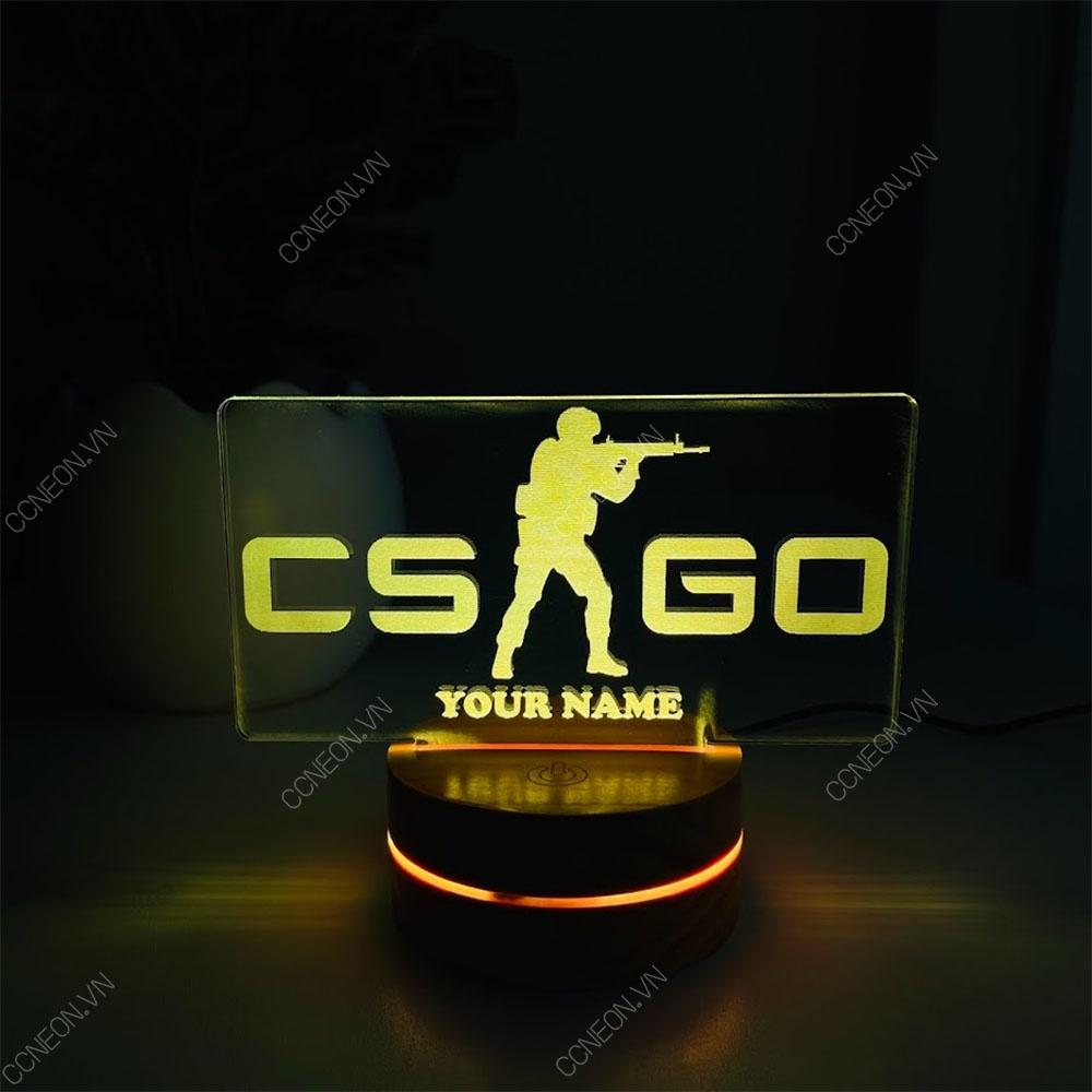 Đèn Led 3D Logo CSGO - Ingame, Đèn Led 16 Màu Hình Nhân Vật Hoạt Hình, Đèn Ngủ Led 3d, Cảm Ứng , Điều Khiển Từ Xa