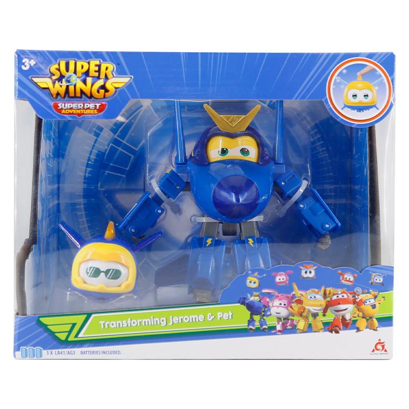 Đồ Chơi SUPERWINGS Robot Biến Hình Cỡ Hơn Jerome Cuồng Phong Và Thú Cưng Jerome YW770443