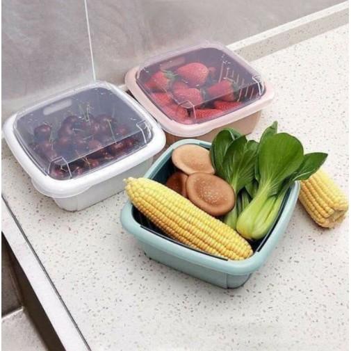 Rổ Nhựa Kèm Thau Có Nắp Mẫu Mới