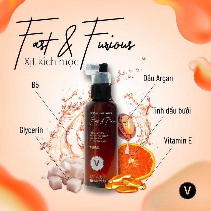 Xịt Tóc Chiết Xuất Tinh Dầu Bưởi Nguyên Chất, Vitamin E, Dầu Argan Ngăn Rụng Tóc, Kích Mọc Tóc