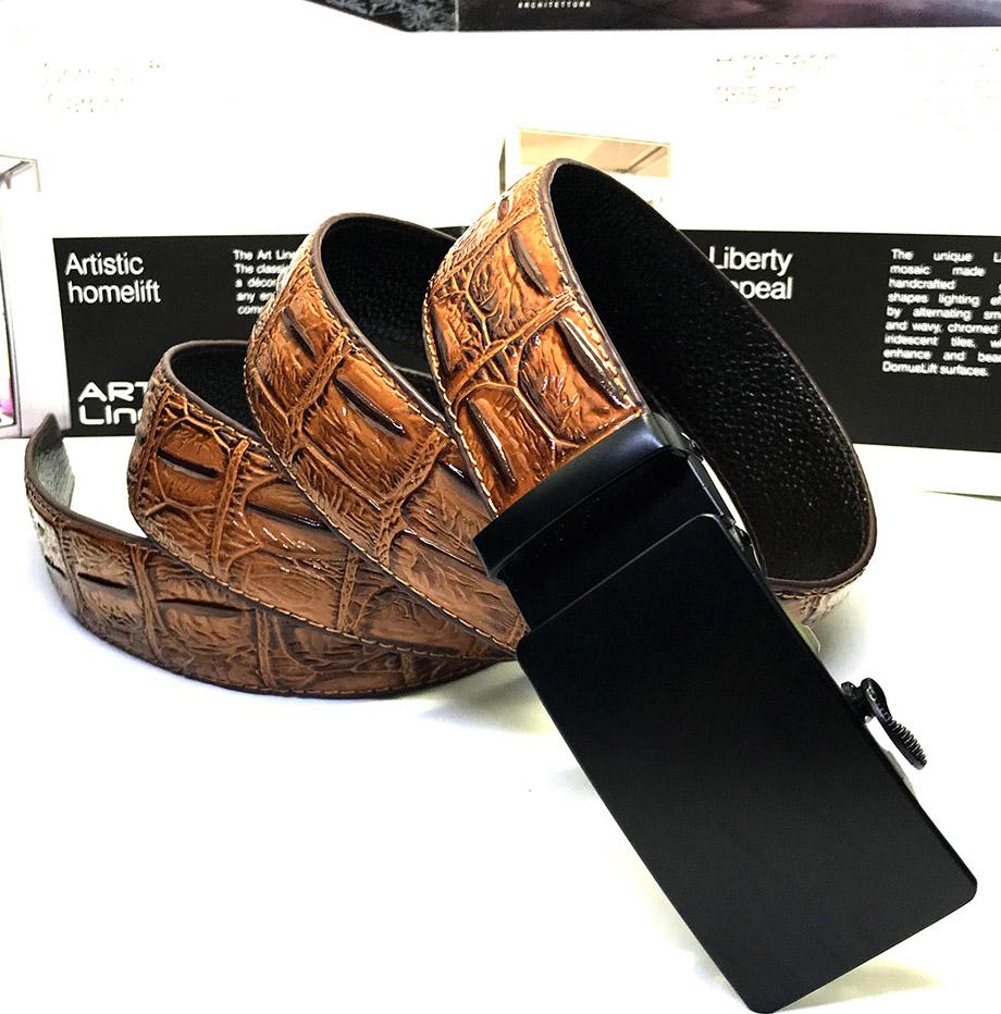 Thắt lưng/ dây nịt nam khóa tự động vân cá sấu có hộp đựng theo kèm LOẠI 1