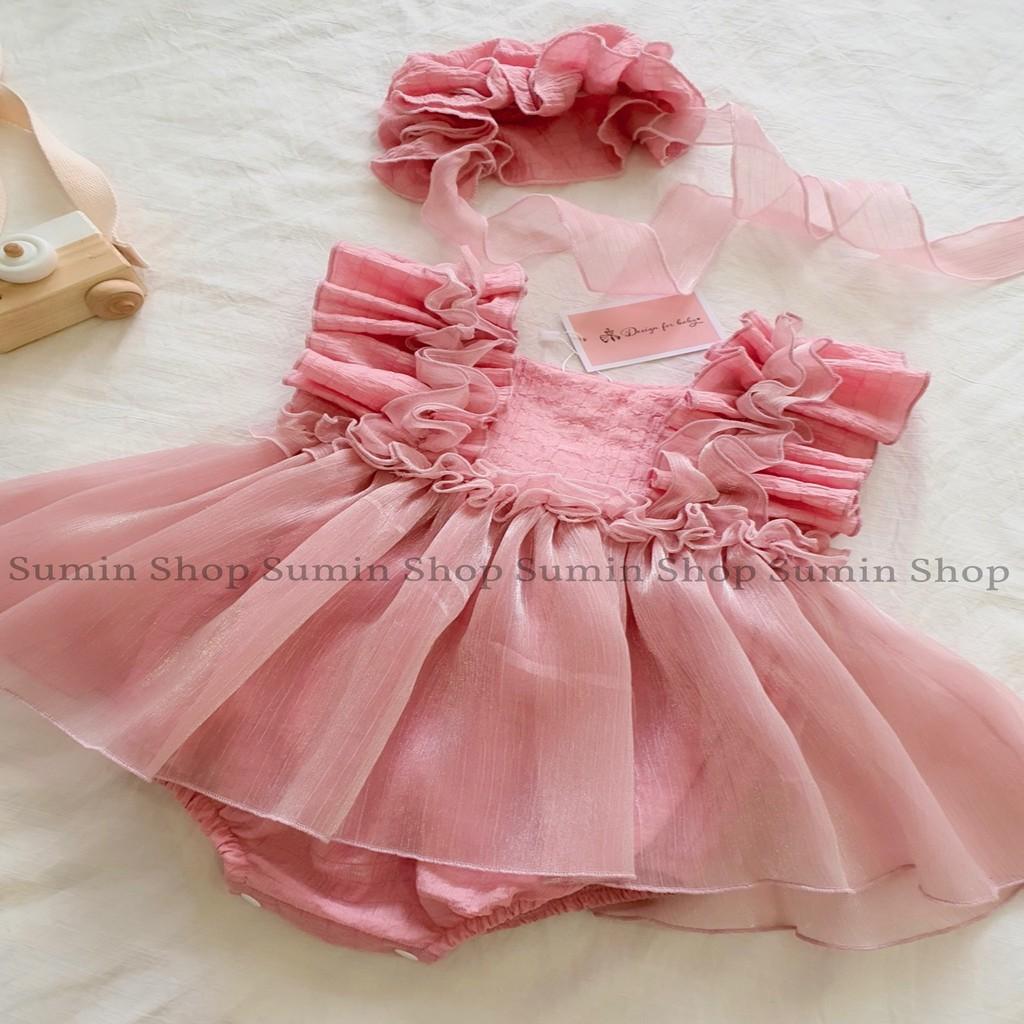 Bodysuit cho bé gái, mẫu set body chip bé gái từ sơ sinh đến 13kg thiết kế cao cấp 01