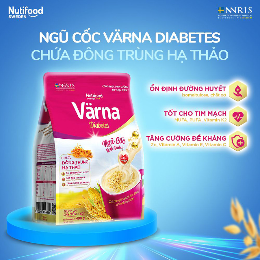 Túi ngũ cốc dinh dưỡng Värna Diabetes - Ổn định đường huyết - Varna 400g