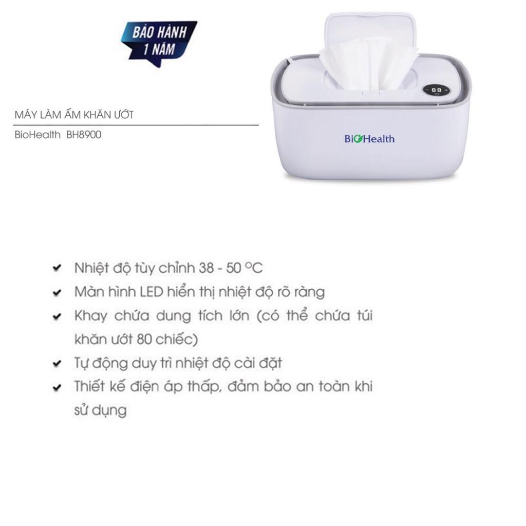 Máy làm ấm khăn ướt BioHealth BH8900 công nghệ làm nóng 3 chiều giúp khăn ấm đồng đều, nhiệt độ tùy chỉnh đến 50 độ C