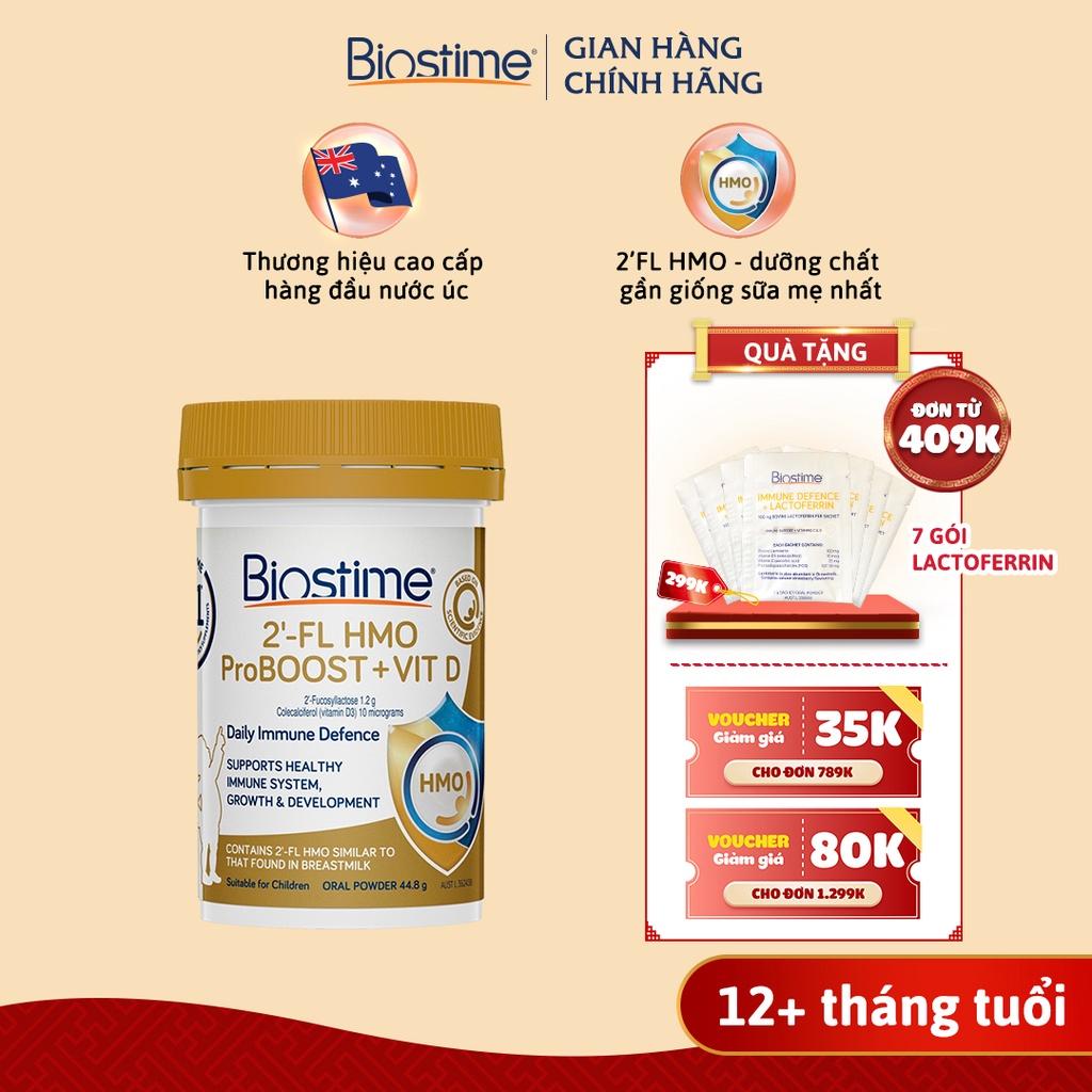 Tinh chất Hmo Biostime 2’FL Hmo Proboost Vitamin D, cải thiện biếng ăn, táo bón, tăng cường hệ miễn dịch 44,8g