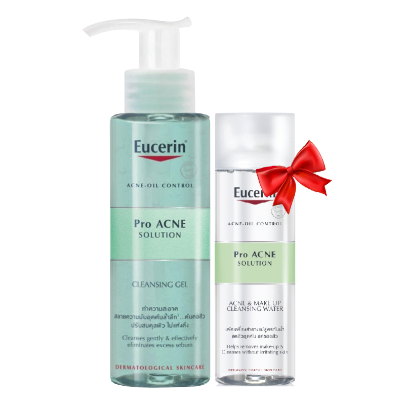 GEL RỬA MẶT DÀNH CHO DA NHỜN MỤN EUCERIN PROACNE CLEASING 400ML TẶNG NƯỚC TẨY TRANG EUCERIN 200ML