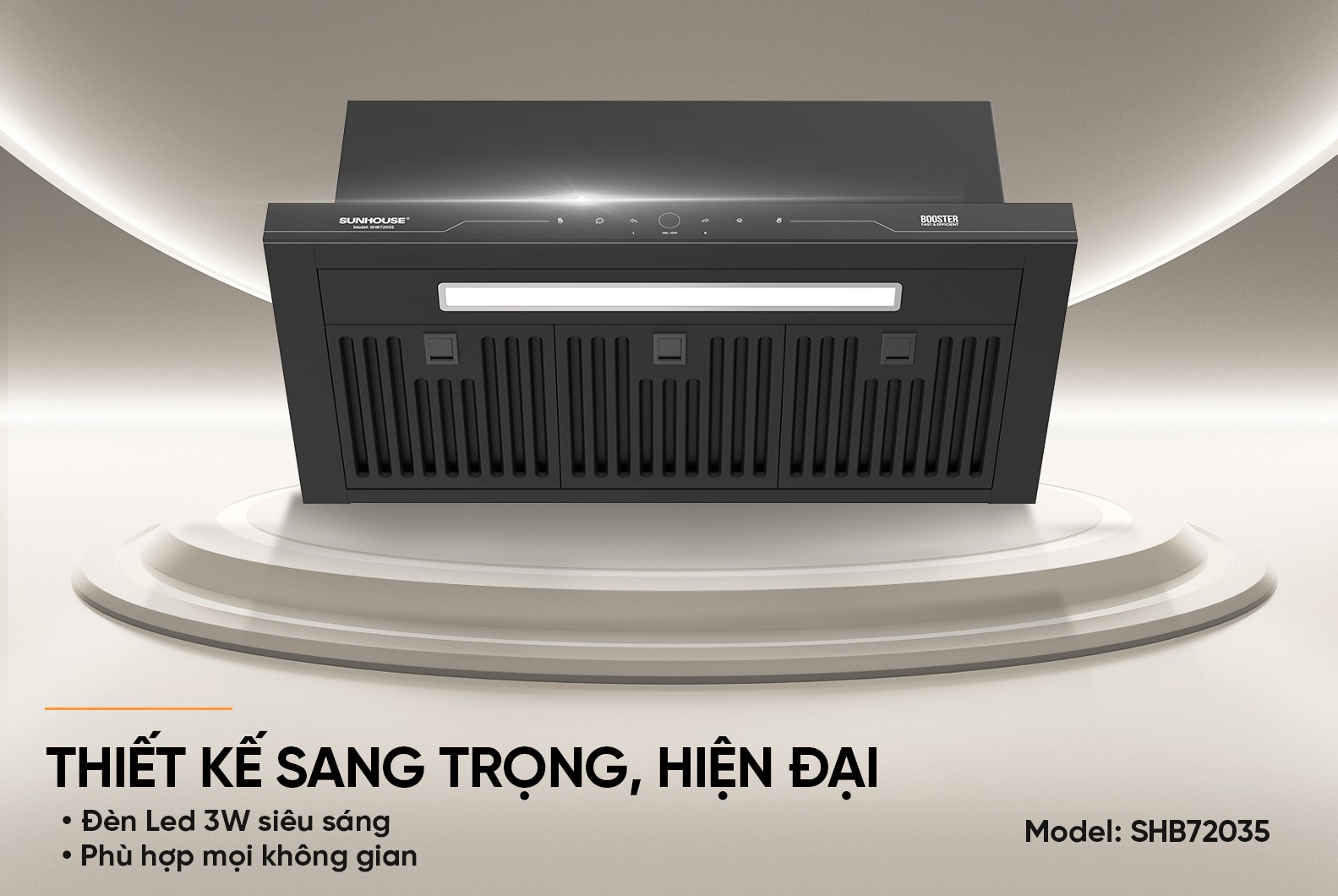 Máy hút mùi âm tủ Sunhouse SHB72035, Công suất 220W, Công suất hút 750m3/h,Công nghệ Ultra-Quiet độ ồn thấp, Điều khiển cảm biến thông minh, Chế độ Booster hút cực mạnh, Bảo hành 36 tháng tại nhà - Hàng chính hãng