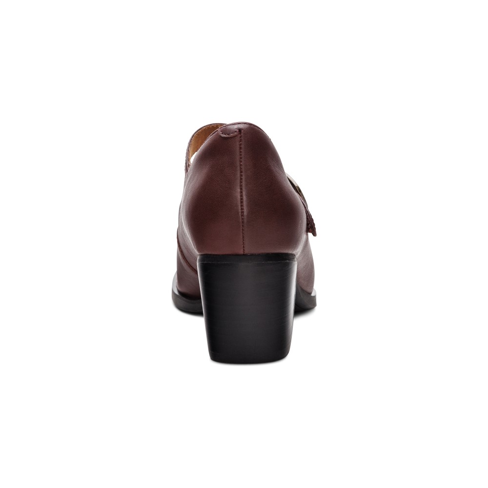 Giày cao gót sức khỏe nữ Aetrex Sara Burgundy - Giày bít gót cao 6p, đế đệm giảm đau chân