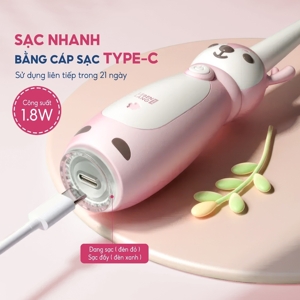 Bàn chải điện thông minh cho bé Sothing Lebenlang LBL3021 thiết kế đáng yêu, chống thấm nước, 3 chế độ làm sạch- Hàng chính hãng