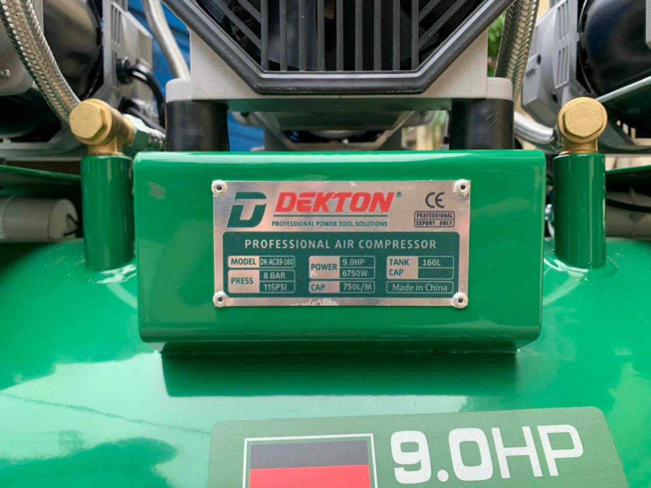 MÁY NÉN KHÍ KHÔNG DẦU 6750W 160L DEKTON DK-AC89-160 - HÀNG CHÍNH HÃNG