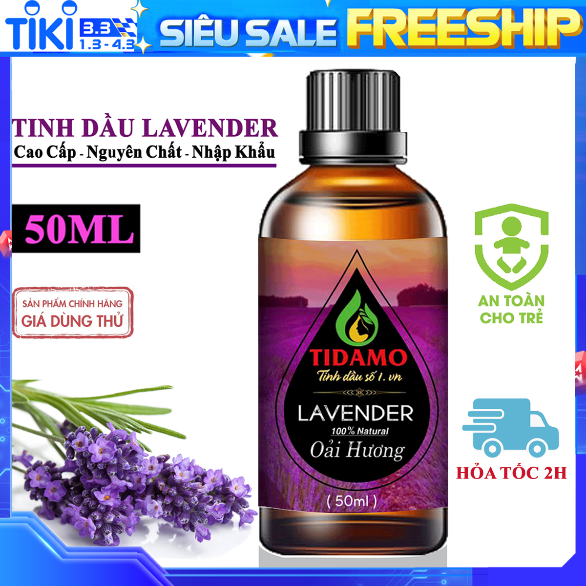 Tinh Dầu Lavender Nguyên Chất Nhập Khẩu 50ML (Oải Hương), Tinh Dầu Xông Phòng Oải Hương Giúp Thư giản, Khử Trùng Và Bảo Vệ Sức Khỏe, Sử Dụng Với Máy Xông Tinh Dầu Cho Gia Đình Và Văn Phòng