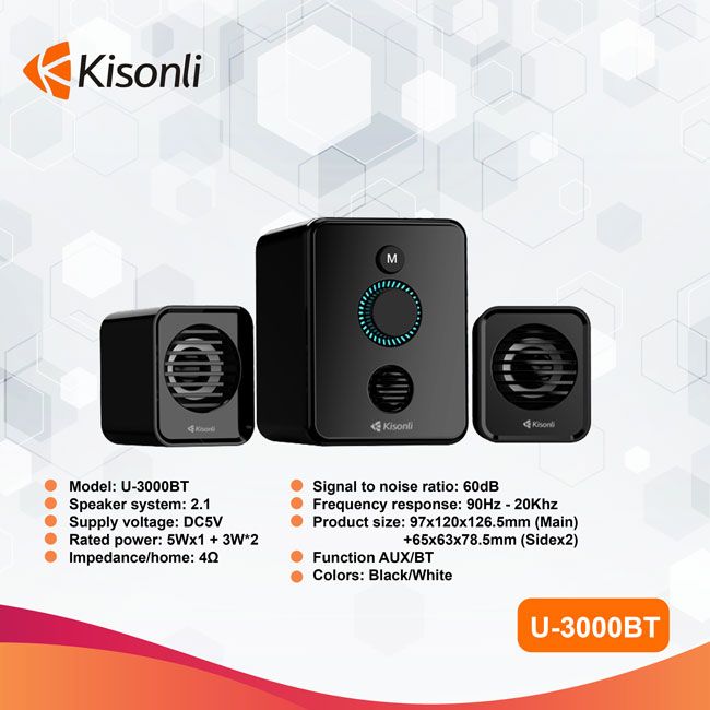 LOA VI TÍNH 2.1 KISONLI U-3000BT - HT - HÀNG CHÍNH HÃNG