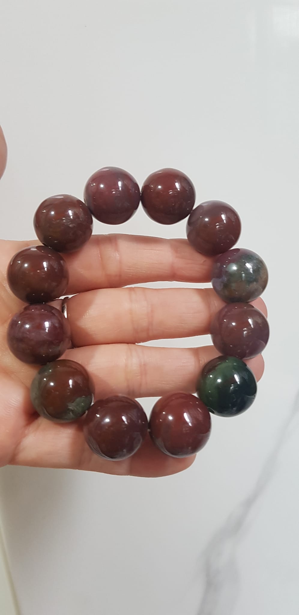 Vòng Tay Nam đá casidon Size vòng 18mm Vòng đẹp hiếm màu nâu đất xám ít vân xanh hợp mệnh thổ ạ