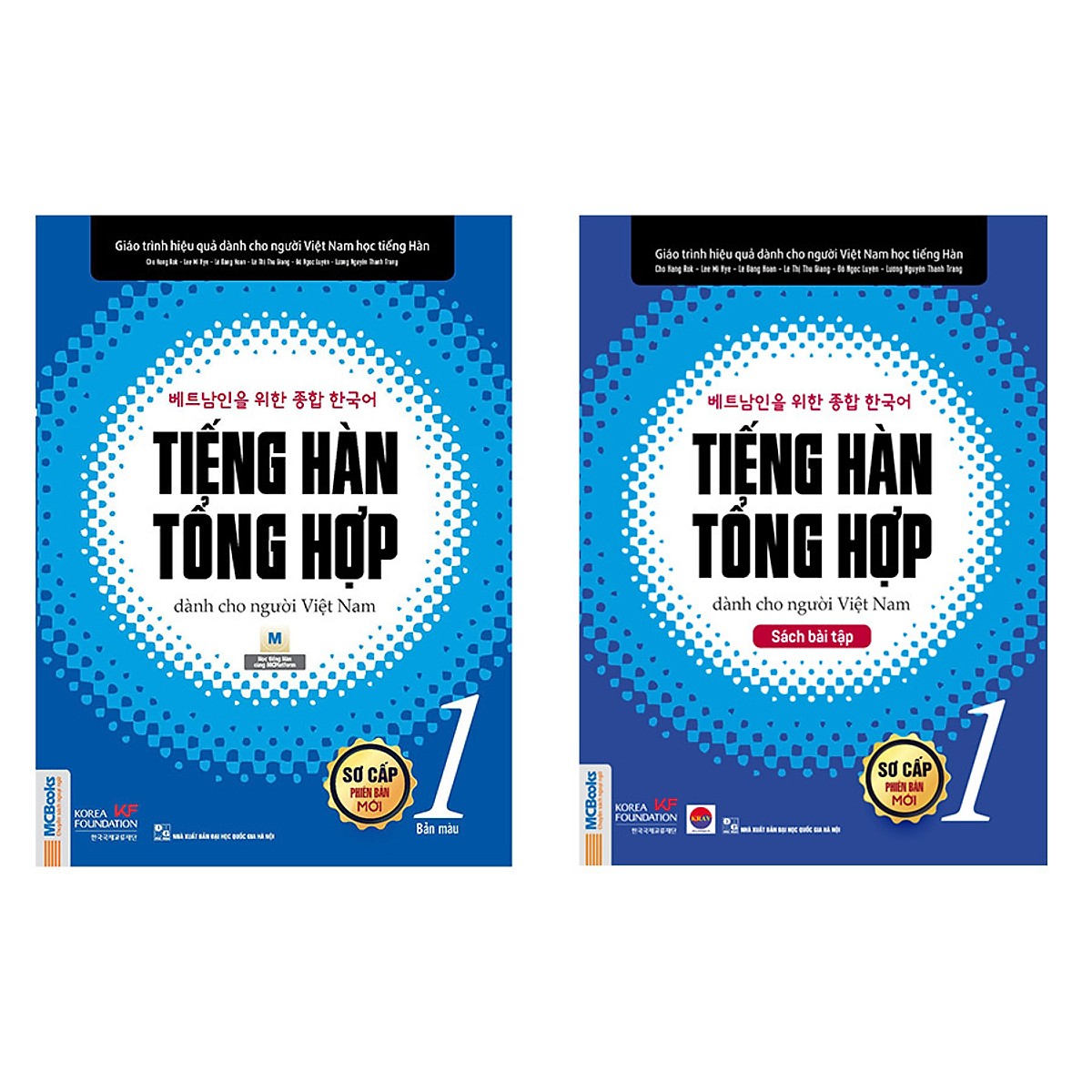 Combo Giáo trình tiếng Hàn tổng hợp dành cho người Việt Nam – Sơ cấp 1 bản màu + sách bài tập (tặng kèm giấy nhớ PS)