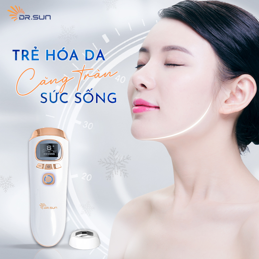 Máy triệt lông &amp; trẻ hoá da DrSun PRO+ Công nghệ ICE COOL