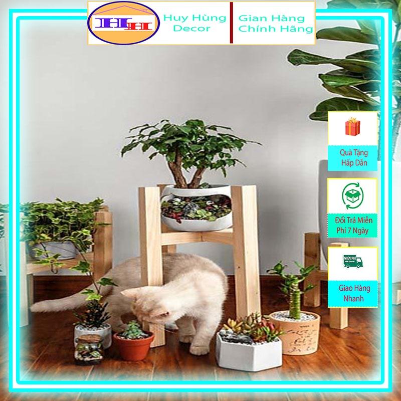 Kệ để cây cảnh bằng gỗ thông nhiều kích thước