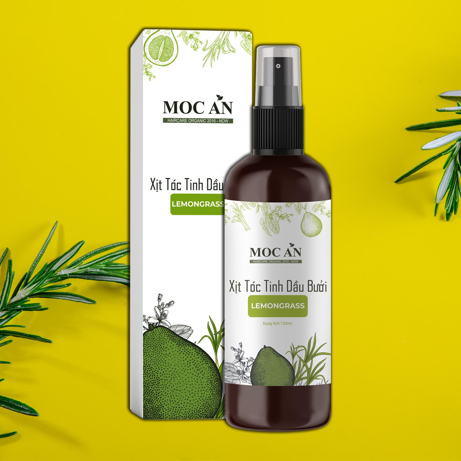 Xịt Kích Mọc Tóc Tinh Dầu Bưởi Sả Chanh ( Lemongrass ) 120ml Mộc Ân Haircare hỗ trợ giảm rụng, bồng bềnh chân tóc