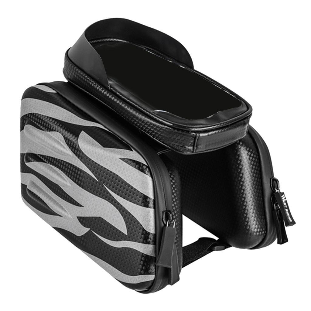 Frame Pannier Bike Front Tube Bag Phone Pouch Bag With Screen