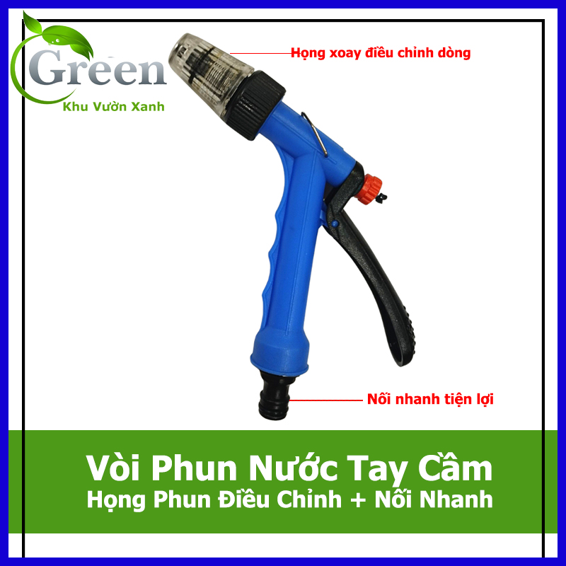 Vòi Phun Nước Tưới Cây Rửa Xe Tay Cầm Có Họng Xoay Nối Nhanh VT-001