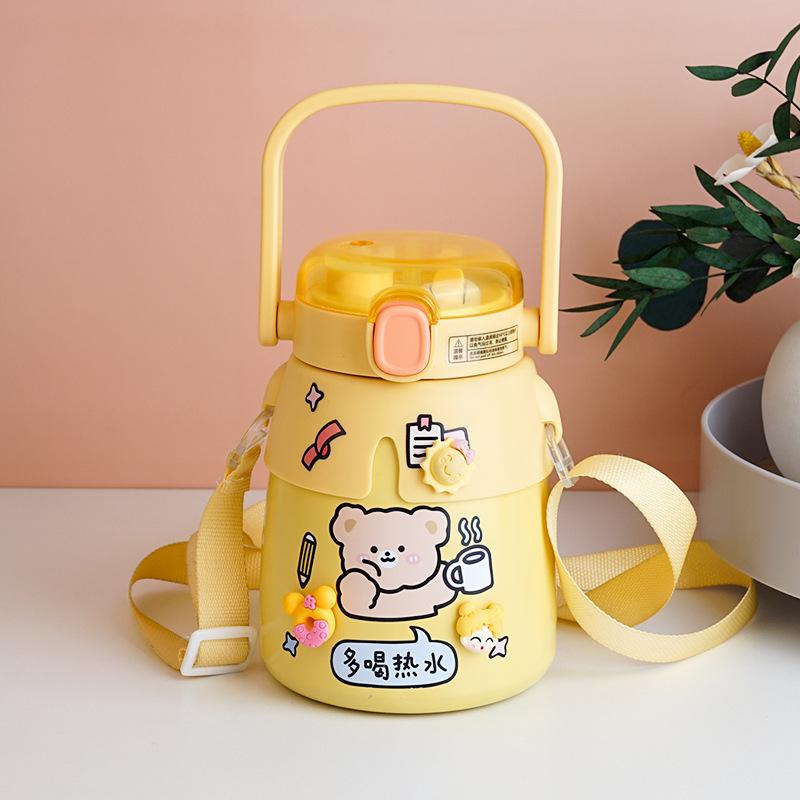 Cốc giữ nhiệt giá rẻ nhất dành cho nữ uống trà có ống hút giá trị cao cốc nước inox 316 trẻ em cốc bụng dung tích lớn