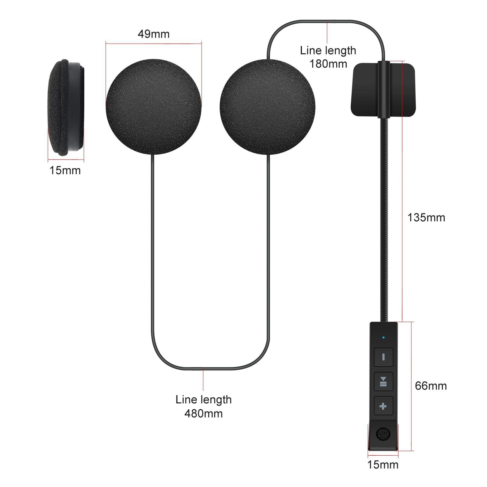 Motorcycle Helmet Bluetooth 5.0 Headset Noise Canceling Earphone Fit for Riding