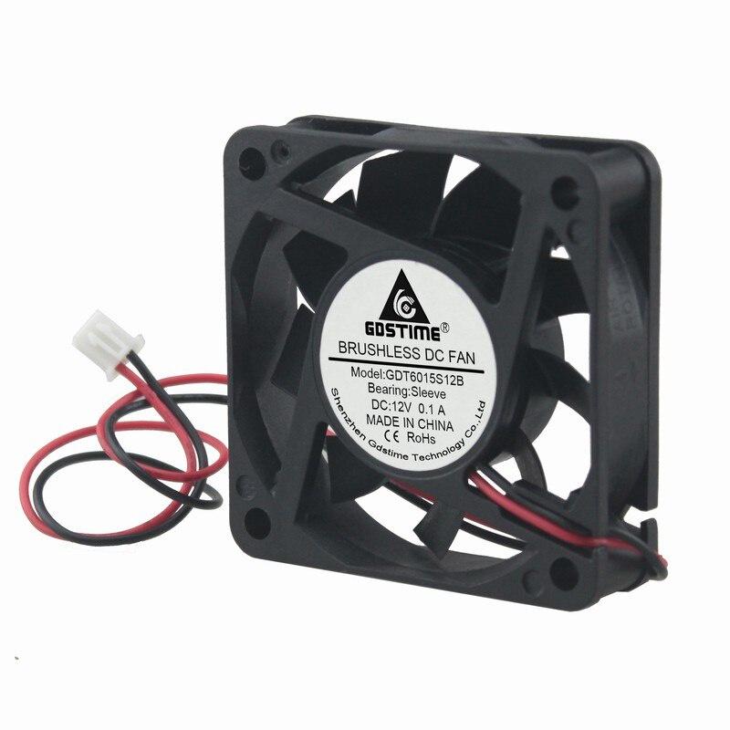 Gdstime 1 Pcs 12V 6cm 60x60x15mm Computer Case Brushless DC Cooling Fan 60mm x 15mm Small Cooler Radiator 6015 0.1A