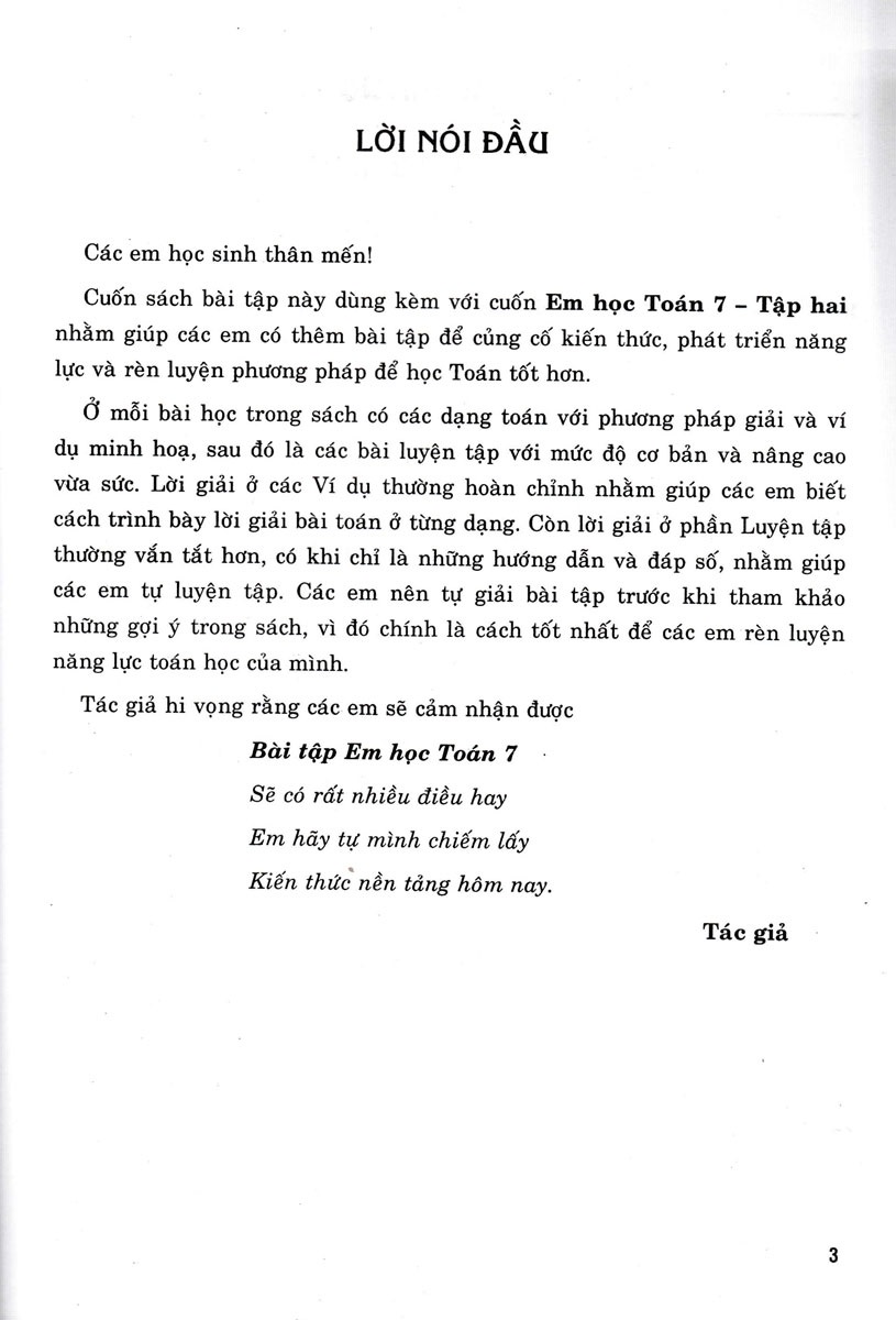 Bài Tập Em Học Toán Lớp 7 - Tập 2 (Dùng Chung Cho Các Bộ SGK Mới Hiện Hành) - HA