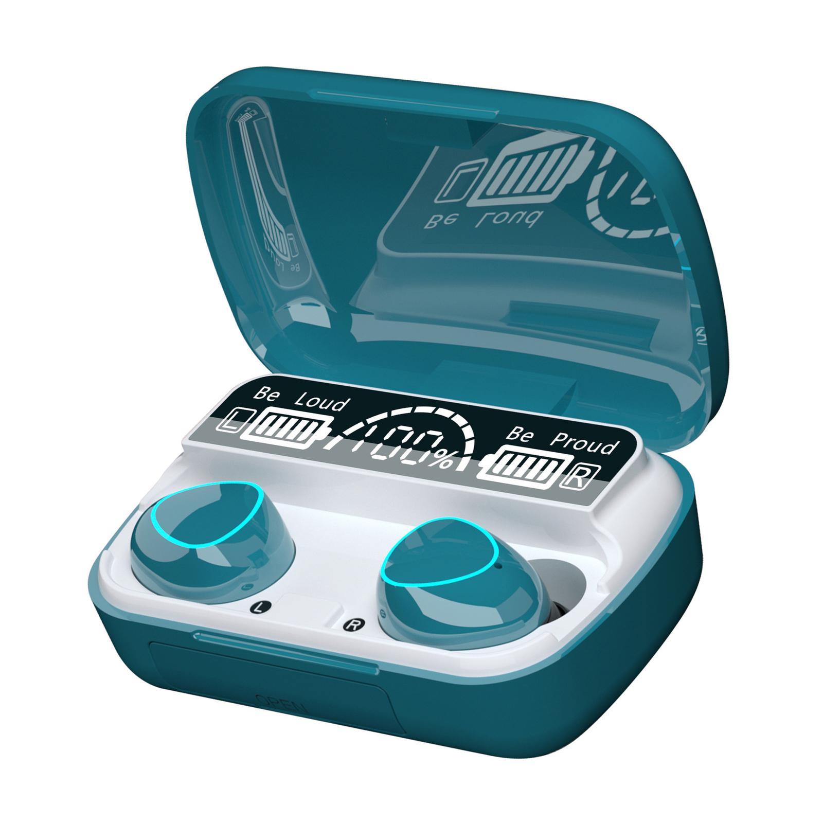 Wireless Headphones Earbuds LED Display HiFi 2000mAh for Laptop