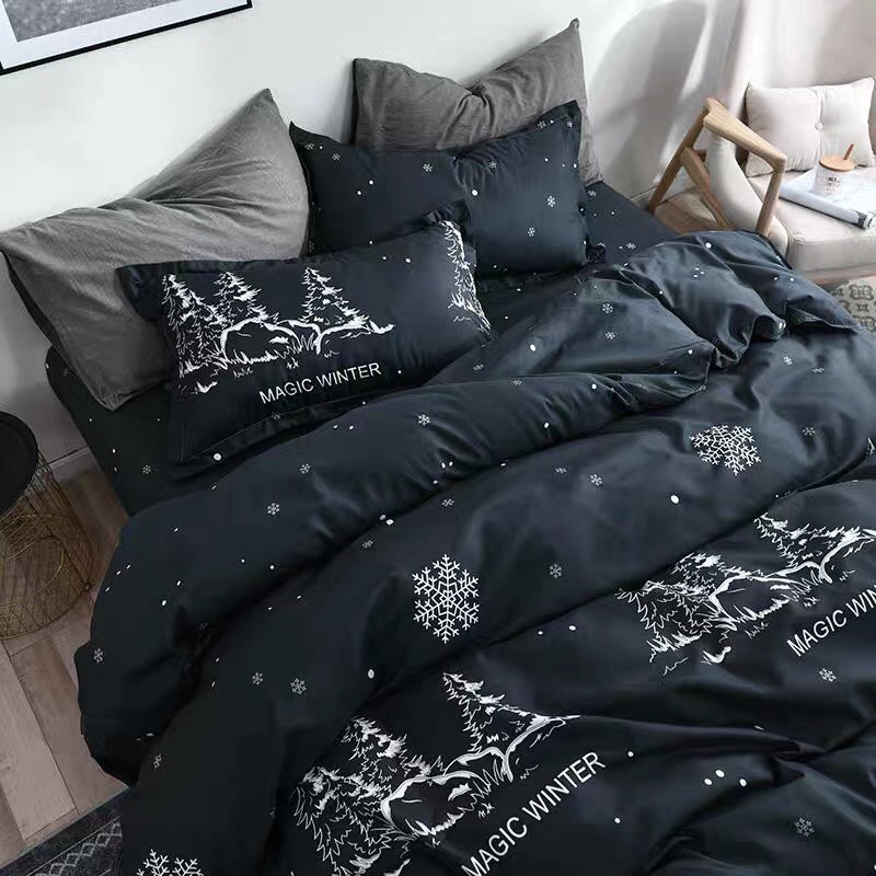 Bộ chăn chần ga gối cotton LIDACO SP001447 - Cây thông đen
