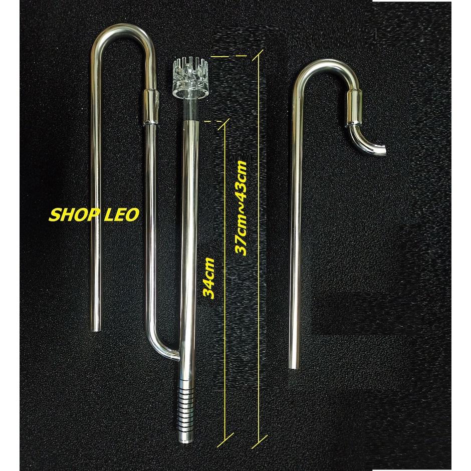 Bộ in out inox phi 19 có lọc váng "XOAY ngắn - phụ kiện lọc cho hồ thủy sinh - bể cá cảnh - shopleo - in out phi 20